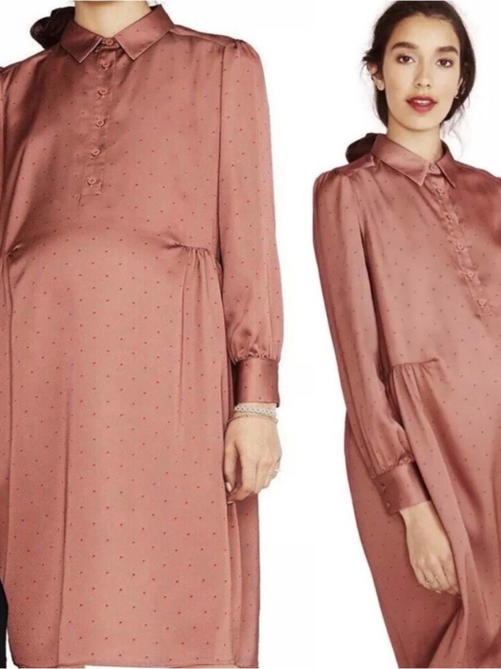 Hatch Shirt Dress in Dusty Rose